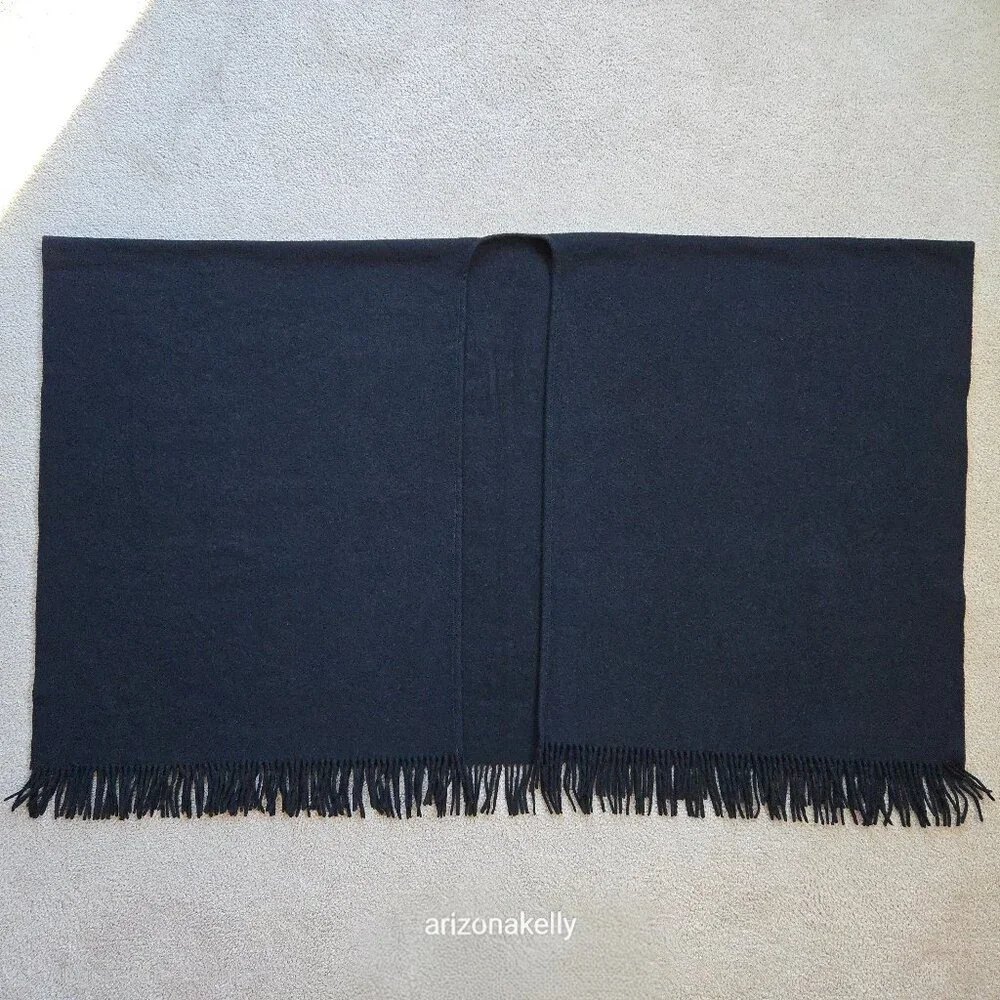 Oversized THICK Wool Wrap Flawless Black Fringe Men's Tall Plus - Picture 1 of 15